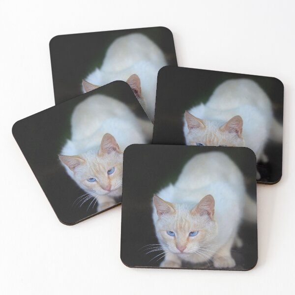 Item preview, Portrait of blue eyed white cat designed and sold by olena2552.