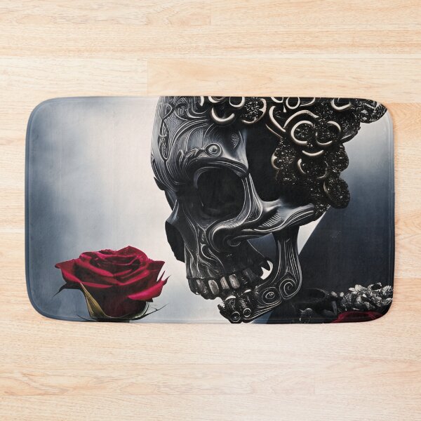 Item preview, Metalic skull with red roses designed and sold by Gatterwe.