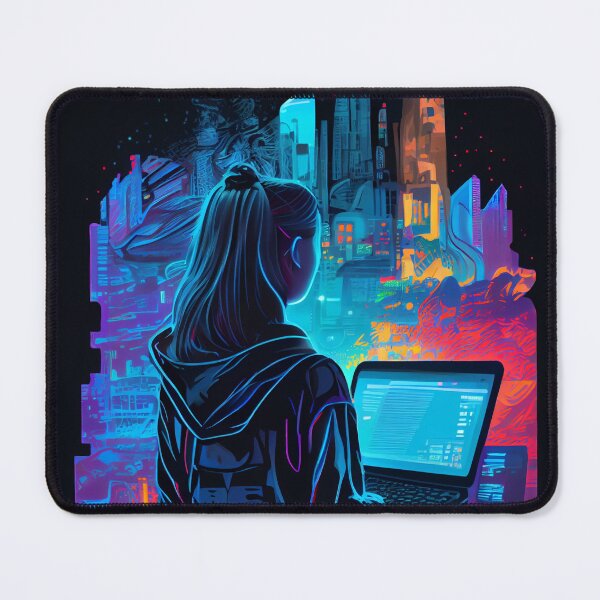 Item preview, "Hacker Girl in the City of Light" designed and sold by Mykhailov.