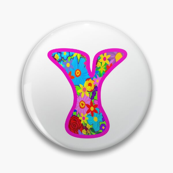 Item preview, Pink Floral Alphabet Letter Y – Colorful Boho Psychedelic Flower Typography Art designed and sold by Vividality.