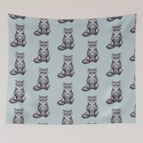 Item preview, Cute Snow Leopard Enjoying Hot Chocolate / Tea or Coffee designed and sold by Bamsdrawz.