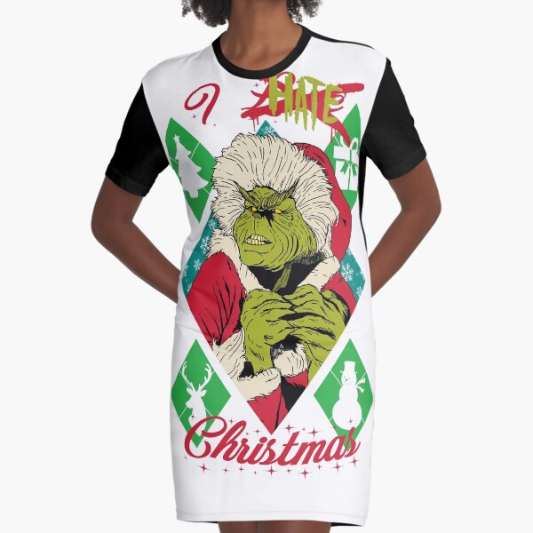 I HATE XMAS Graphic T-Shirt Dress