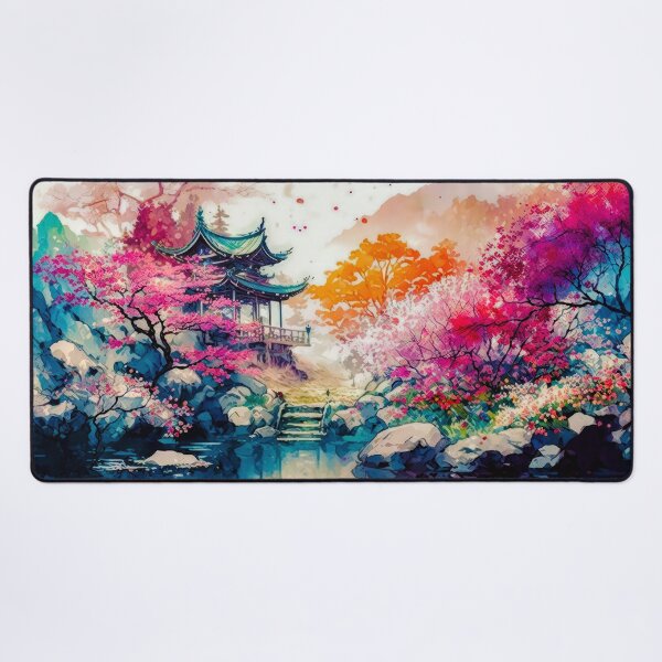 イラストの原画　ネイチャーアート　Paradise ur,desk_mat_flatlay,square,