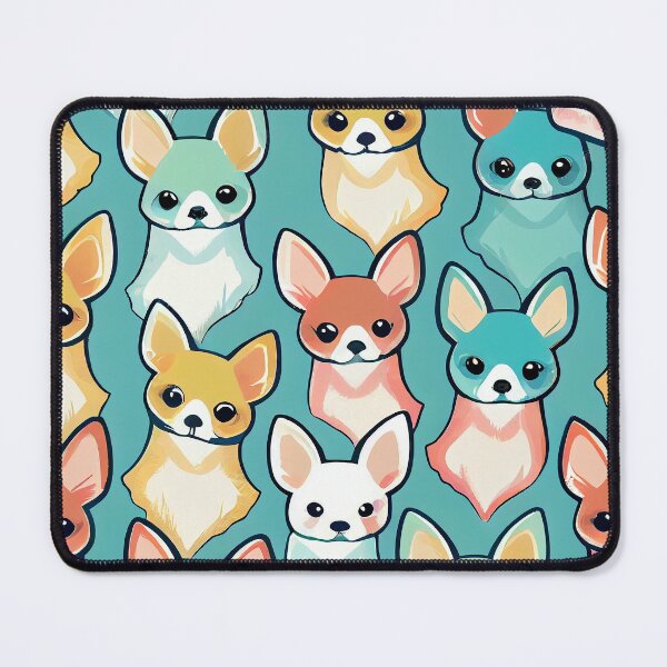 Item preview, Colorful pattern of adorable chihuahua dogs designed and sold by CutePatternsRB.