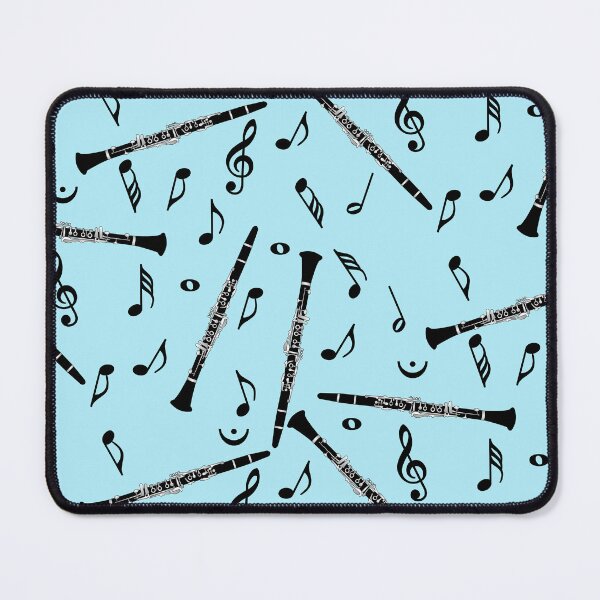 Item preview, Black Clarinet Music Note Pattern designed and sold by BartholGraphics.