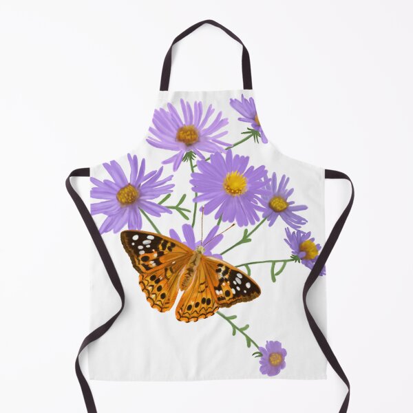Item preview, Painted Lady Butterfly with Purple Asters Illustration (Vanessa cardui) designed and sold by ModelOrganism.