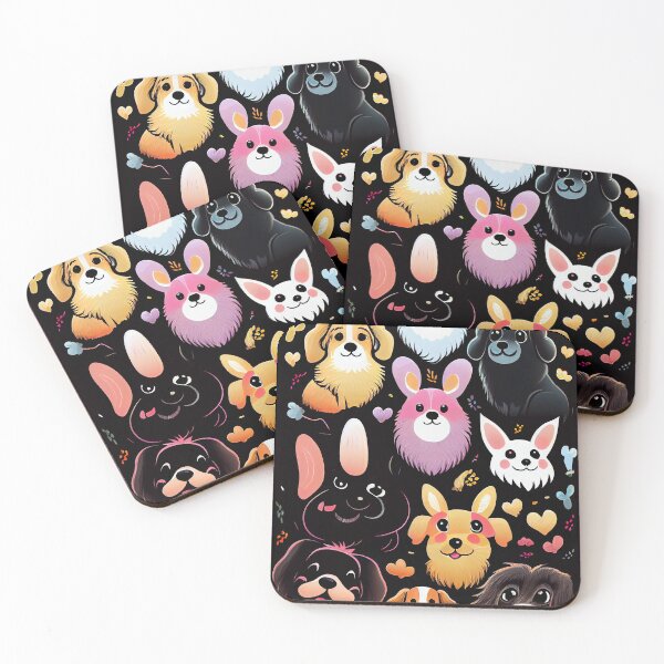 Item preview, Colorful pattern of adorable dogs designed and sold by CutePatternsRB.