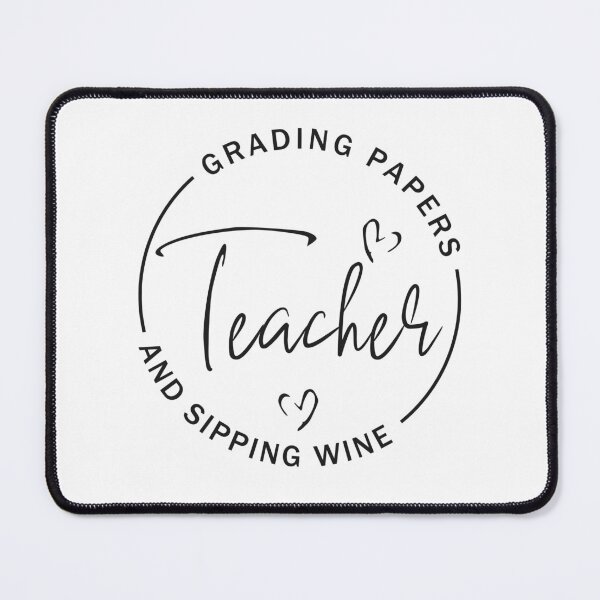 Item preview, Grading Papers, Sipping Wine Teacher T-Shirt, Teacher Life, School, Classroom, Cute Teacher Shirts, First Grade, Teacher Appreciation Gift designed and sold by EmblemThreads.