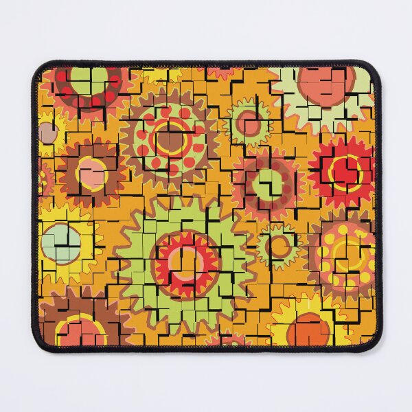 Item preview, Broken Tiled Gears Warm Colors Pattern designed and sold by BartholGraphics.