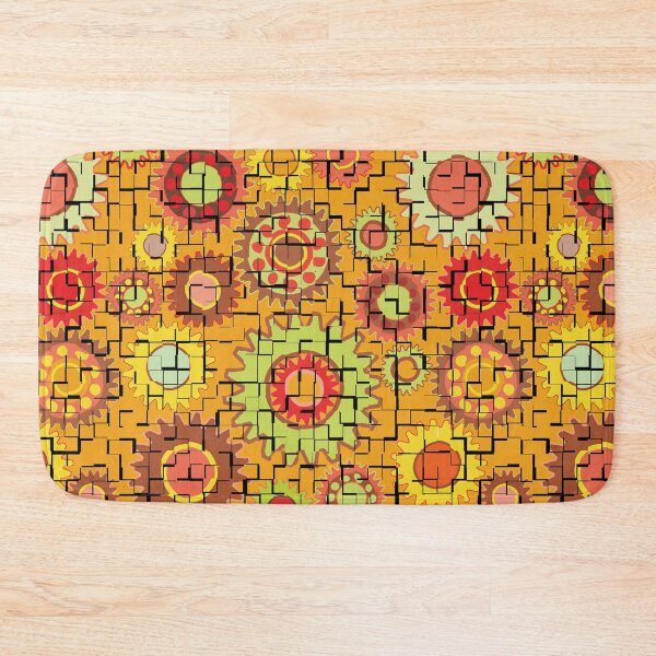 Item preview, Broken Tiled Gears Warm Colors Pattern designed and sold by BartholGraphics.
