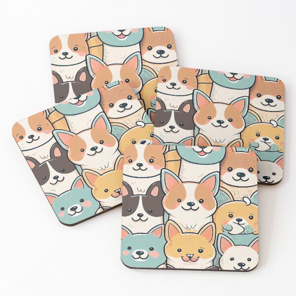 Item preview, Colorful pattern of adorable dogs designed and sold by CutePatternsRB.