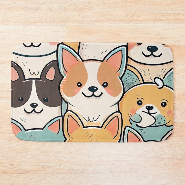 Item preview, Colorful pattern of adorable dogs designed and sold by CutePatternsRB.