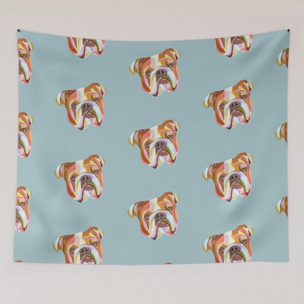 Item preview, English Bulldog Colorful Abstract Art designed and sold by Daisy Ring Art.