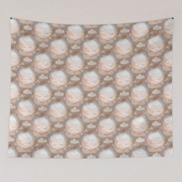 Item preview, Angel Babies - Pink and Brown Repeating Pattern designed and sold by The Swedenborgian.
