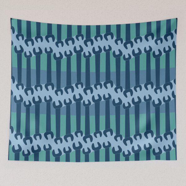 Item preview, Vertical Wrench Pattern Blue designed and sold by BartholGraphics.