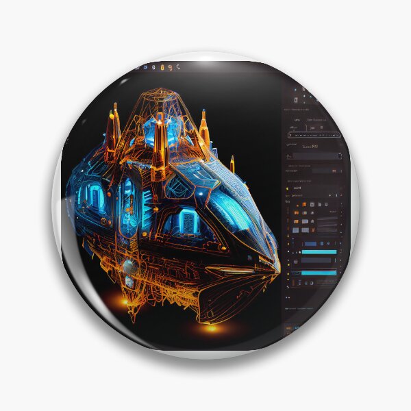 Item preview, Neon Diagrammatic Drawing of Imaginary Space Craft designed and sold by factory88.