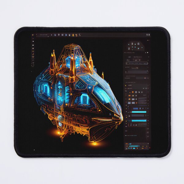 Item preview, Neon Diagrammatic Drawing of Imaginary Space Craft designed and sold by factory88.