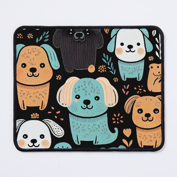 Item preview, Colorful pattern of adorable dogs designed and sold by CutePatternsRB.
