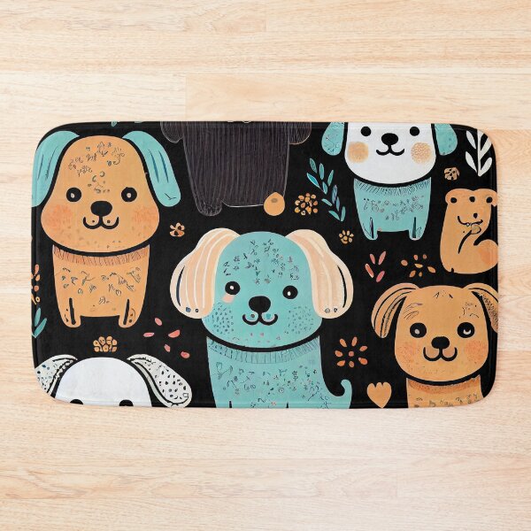 Item preview, Colorful pattern of adorable dogs designed and sold by CutePatternsRB.