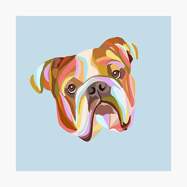 Item preview, Englische Bulldogge bunte abstrakte Kunst designed and sold by Daisy Ring Art.