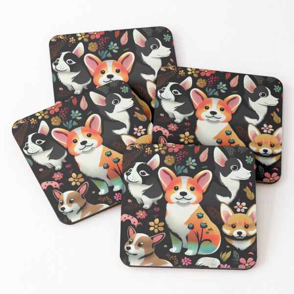 Item preview, Colorful pattern of adorable dogs designed and sold by CutePatternsRB.