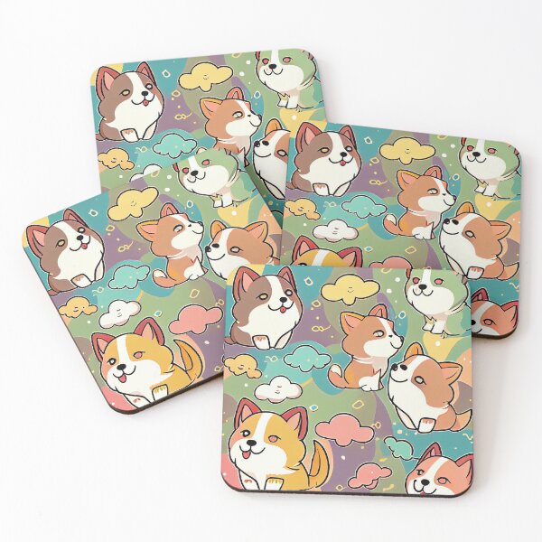 Item preview, Colorful pattern of adorable dogs designed and sold by CutePatternsRB.