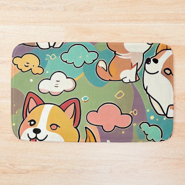 Item preview, Colorful pattern of adorable dogs designed and sold by CutePatternsRB.