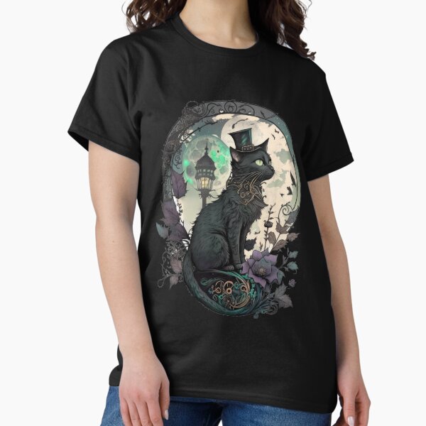 Item preview, Steampunk Black Cat Wearing a Top Hat designed and sold by LoopyGalaxy.