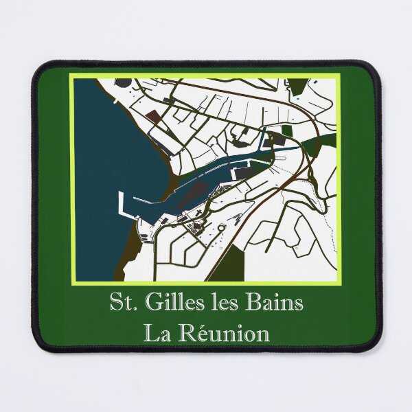 Item preview, Map of St. Gilles les Bain, La Réunion 974 - La Reunion Lovers designed and sold by artyfartypants.