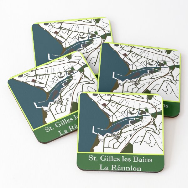 Item preview, Map of St. Gilles les Bain, La Réunion 974 - La Reunion Lovers designed and sold by artyfartypants.