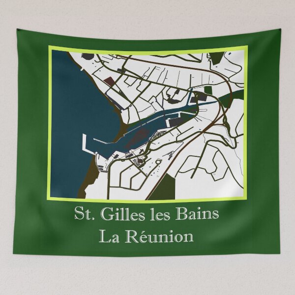Item preview, Map of St. Gilles les Bain, La Réunion 974 - La Reunion Lovers designed and sold by artyfartypants.