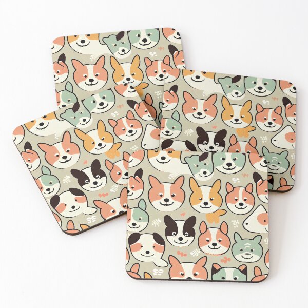 Item preview, Colorful pattern of adorable dogs designed and sold by CutePatternsRB.