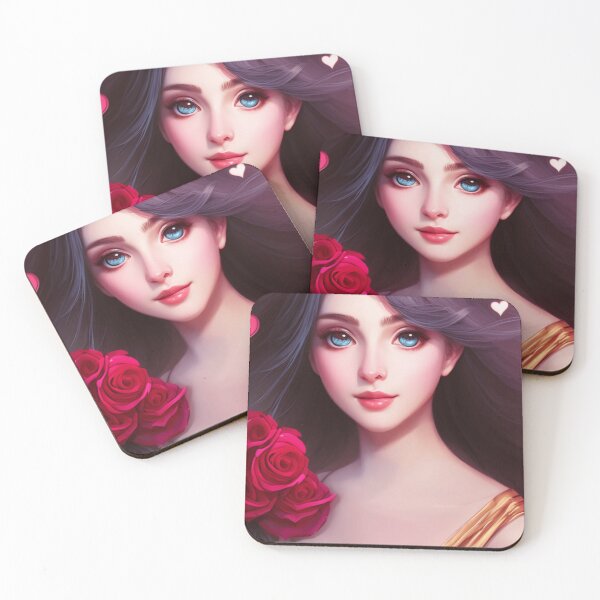 Item preview, Young woman with black hair and blue eyes designed and sold by Girly-Universe.