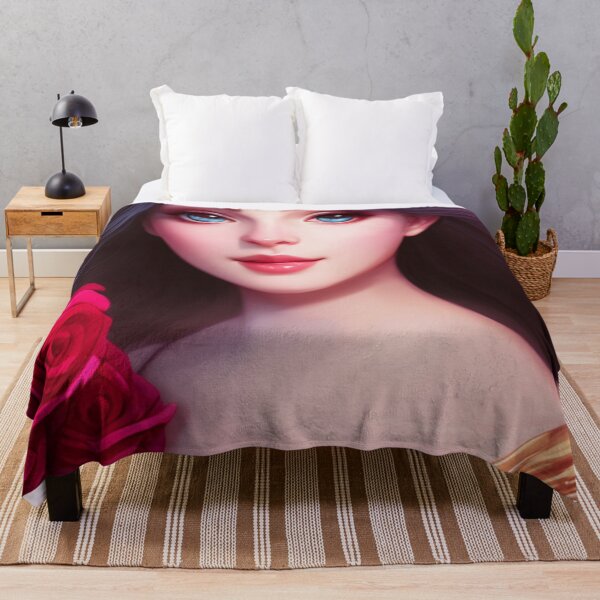Item preview, Young woman with black hair and blue eyes designed and sold by Girly-Universe.