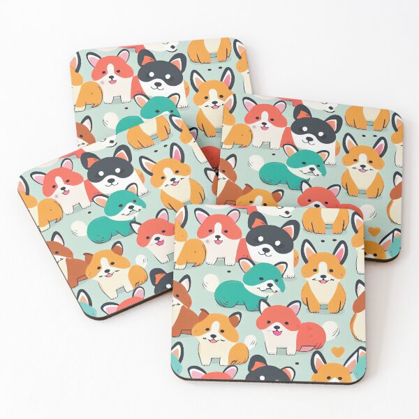 Item preview, Colorful pattern of adorable dogs designed and sold by CutePatternsRB.