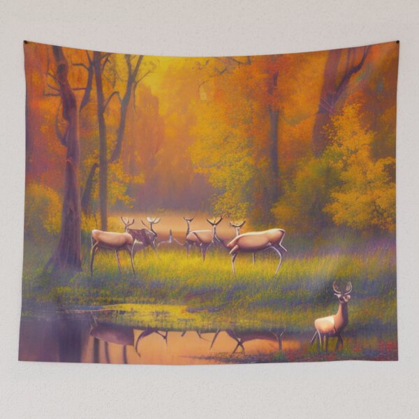 Item preview, Deer Gathering at the Magic Spring designed and sold by WBP Mart.