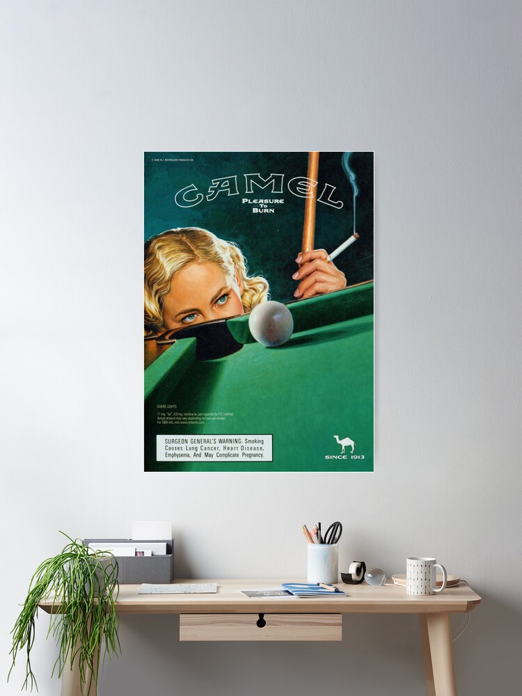 Thumbnail 1 of 3, Poster, Vintage Camel Poolhall Pinup designed and sold by Freshfroot.