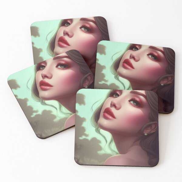 Item preview, Young woman with brown hair and grey eyes designed and sold by Girly-Universe.