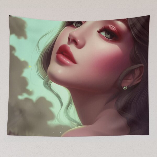 Item preview, Young woman with brown hair and grey eyes designed and sold by Girly-Universe.