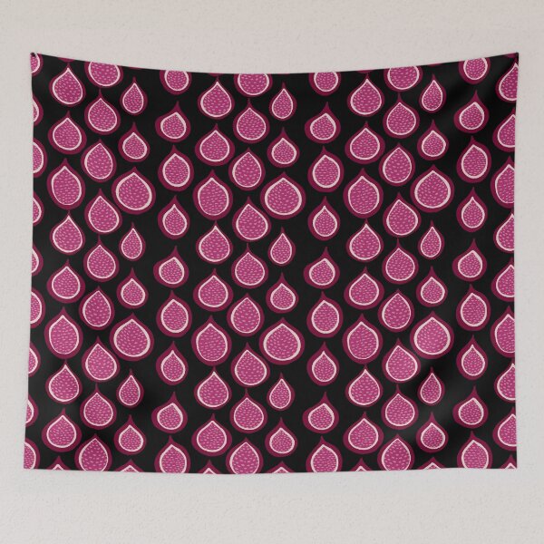 Item preview, Magenta Falling Figs on Black  designed and sold by dKarthdesign.