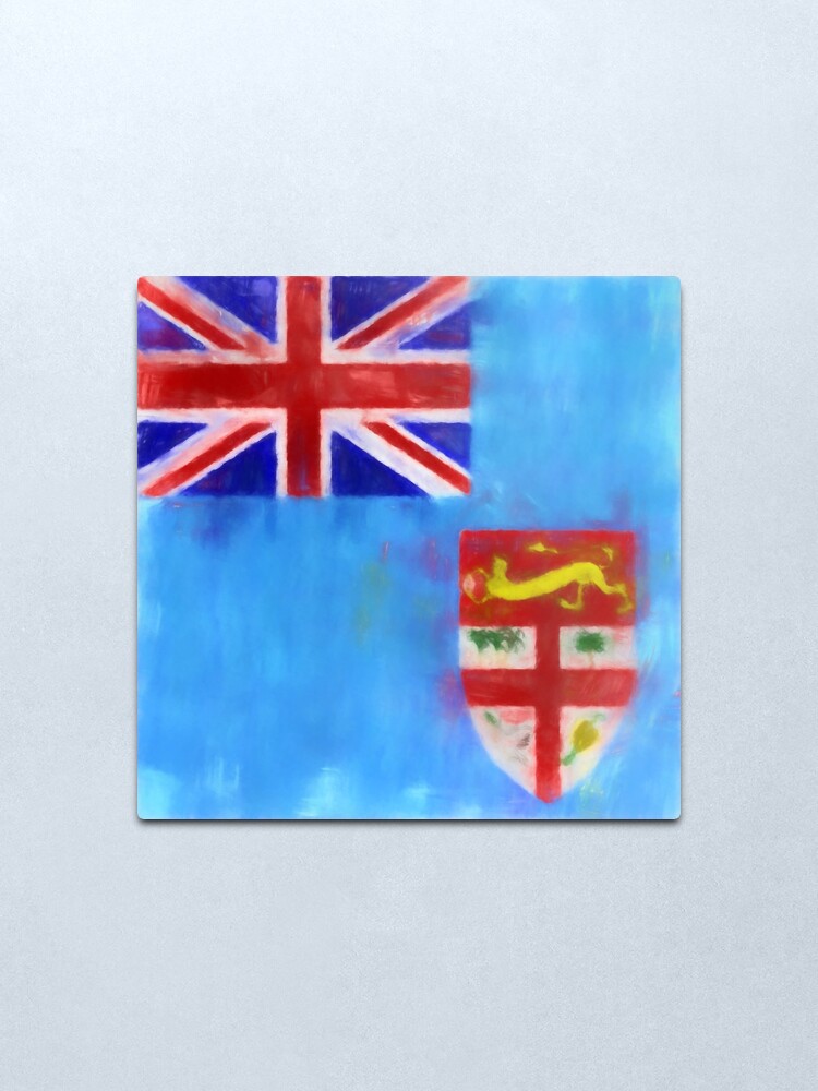 Alternate view of Fiji Flag Reworked No. 1, Series 1 Metal Print