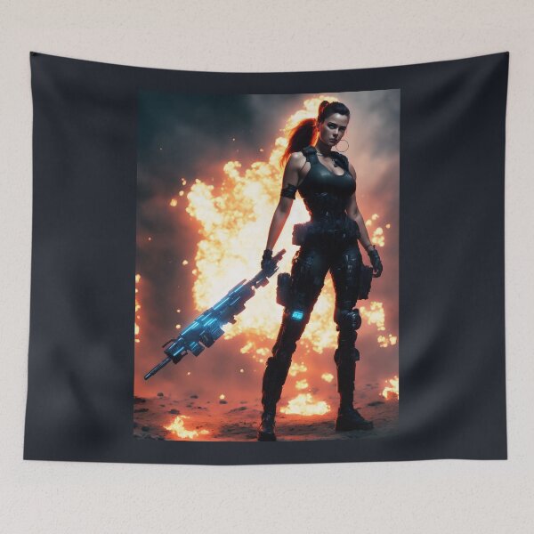 Item preview, Soldier terminator woman with a gun. designed and sold by Maniock.