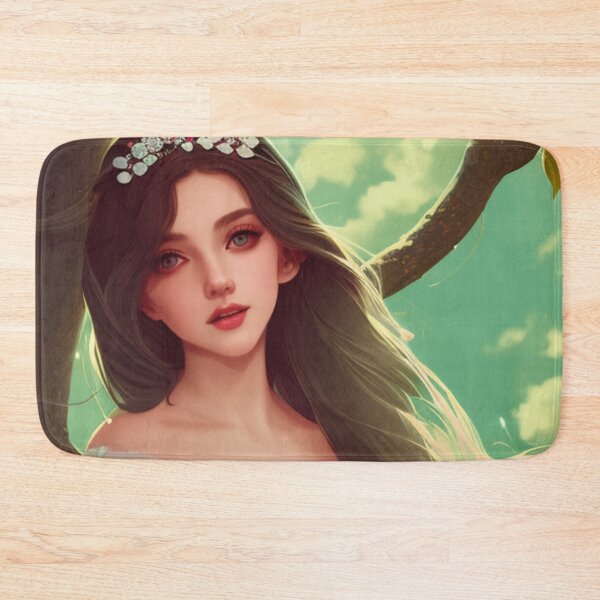 Item preview, Young woman with brown hair and flowers hair band designed and sold by Girly-Universe.