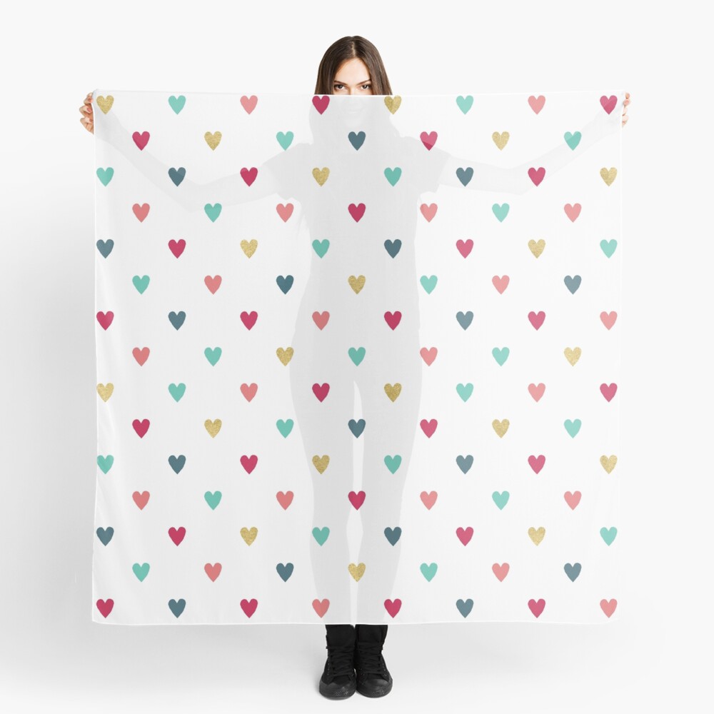 Colorful Mini Hearts Scarf