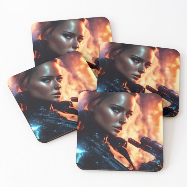 Item preview, Beautiful android woman during judgment day. designed and sold by Maniock.