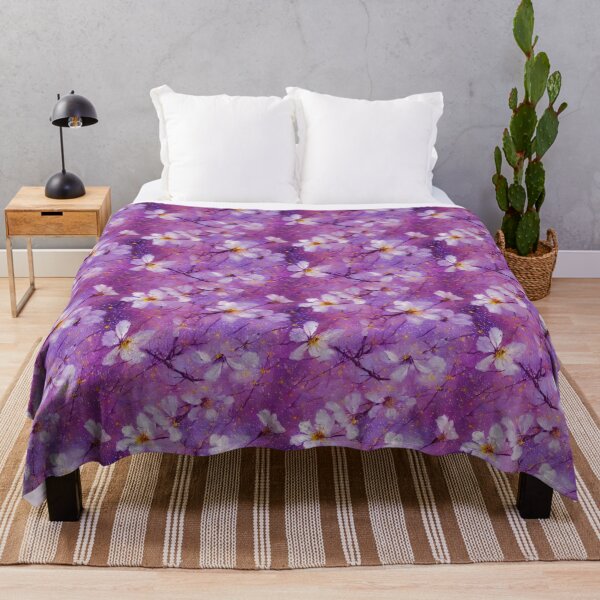 Item preview, Purple and gold blossoms pattern designed and sold by ibelieveimages.
