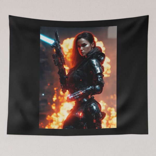 Item preview, Beautiful woman cyborg during judgment day. designed and sold by Maniock.