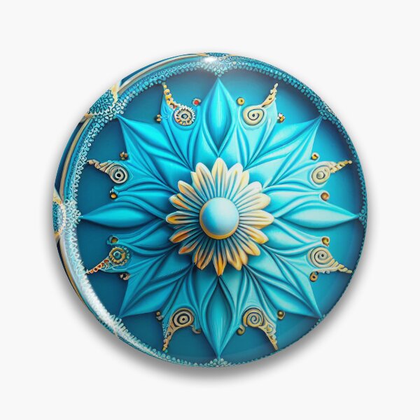 Item preview, Blue and Gold Mandala Flower Design designed and sold by AdamesArtStudio.