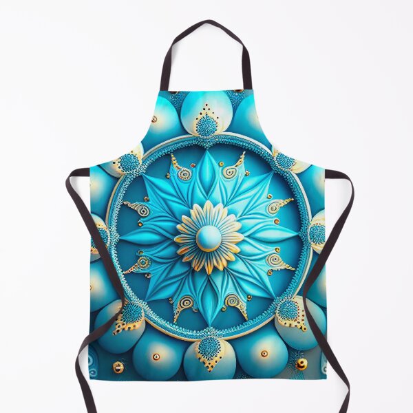 Item preview, Blue and Gold Mandala Flower Design designed and sold by AdamesArtStudio.