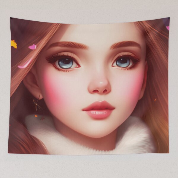 Item preview, Young woman with brown hair and blue eyes designed and sold by Girly-Universe.